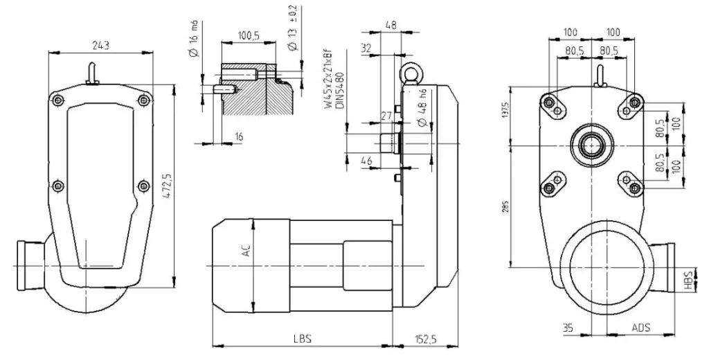 Wire Rope Friction Reducer GHX63 Crane Gearbox Reducer for wire rope lifting drive with Double ...