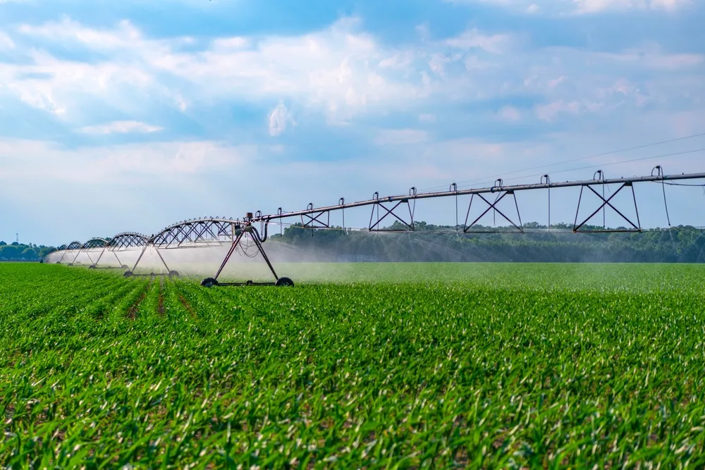 Center pivot irrigation gearbox application on vegetable farms